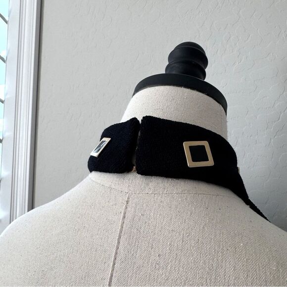 Vintage 90s St. John Black Santana Knit Halter Midi Dress Size 6 - Picture 9 of 12